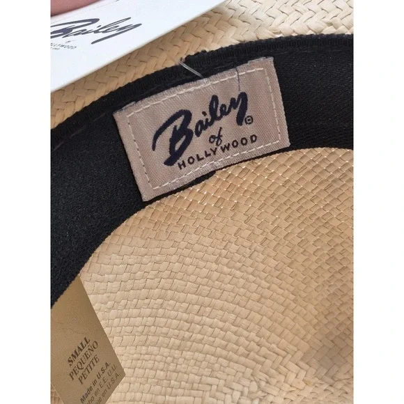 Bailey Of Hollywood Hat Fedora Mens S Beige Straw Summer Casual Made In USA